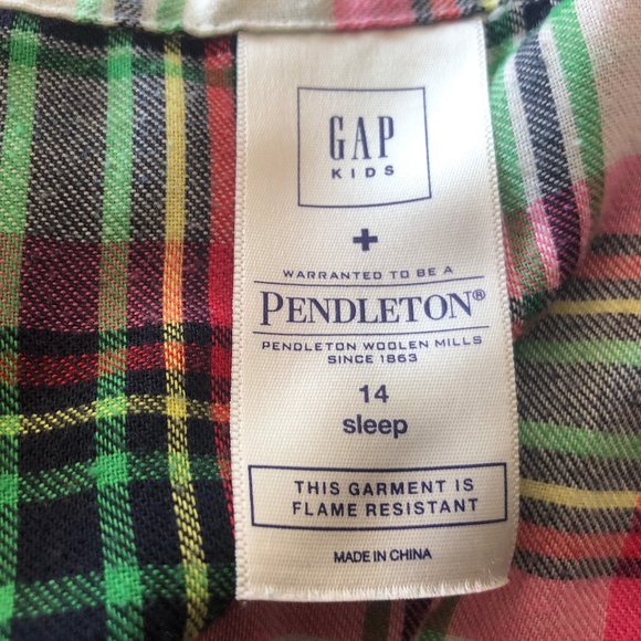 GAP Kids Pendleton Size 14 Plaid Sleep Shirt - Picture 2 of 8